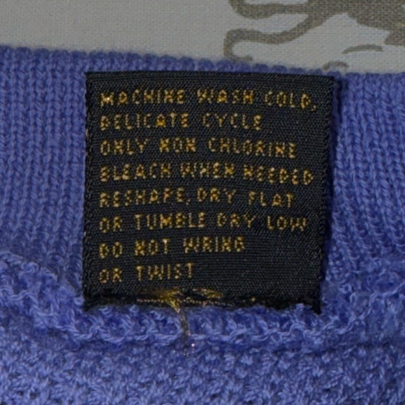 vintage L.L.Bean blue knit long-sleeve Henley sweater NWT And Receipt 1988 - Picture 11 of 12